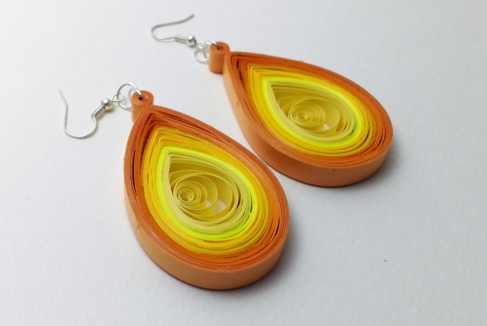 Quilled Paper Earrings Sunshine Drops Anama Lily